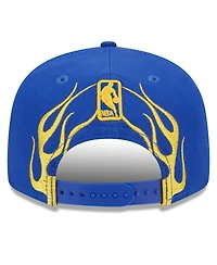 Men's New Era Royal Golden State Warriors 2024 Nba All-Star Game Rally Drive Flames 9FIFTY Snapback Hat