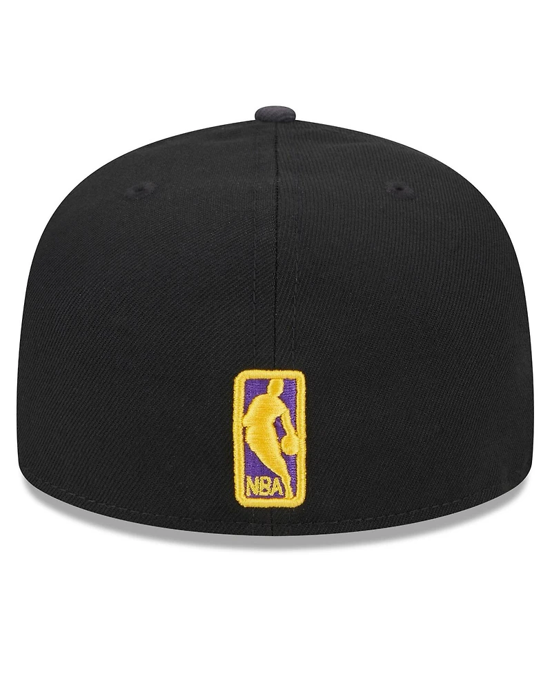 Men's New Era Black Los Angeles Lakers 2024 Nba All-Star Game Rally Drive Checkerboard 59FIFTY Crown Fitted Hat