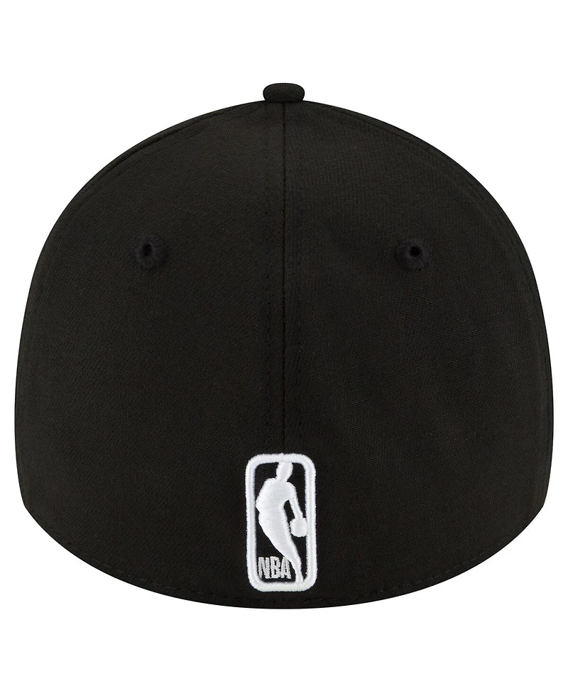 Men's New Era Black Utah Jazz Logo 39THIRTY Flex Hat