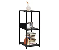 Small Straight Book Shelf Black 13.2"x15.6"x31.4" Engineered Wood
