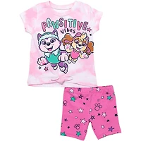 Paw Patrol Toddler Girls Skye Everest T-Shirt and Bike Shorts Outfit Set Toddler|Child