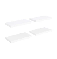 Floating Wall Shelves 4 pcs White 19.7"x9.1"x1.5" Mdf