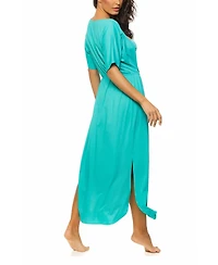 Guria Beachwear Women's Tie Front Long Kimono Cover-up