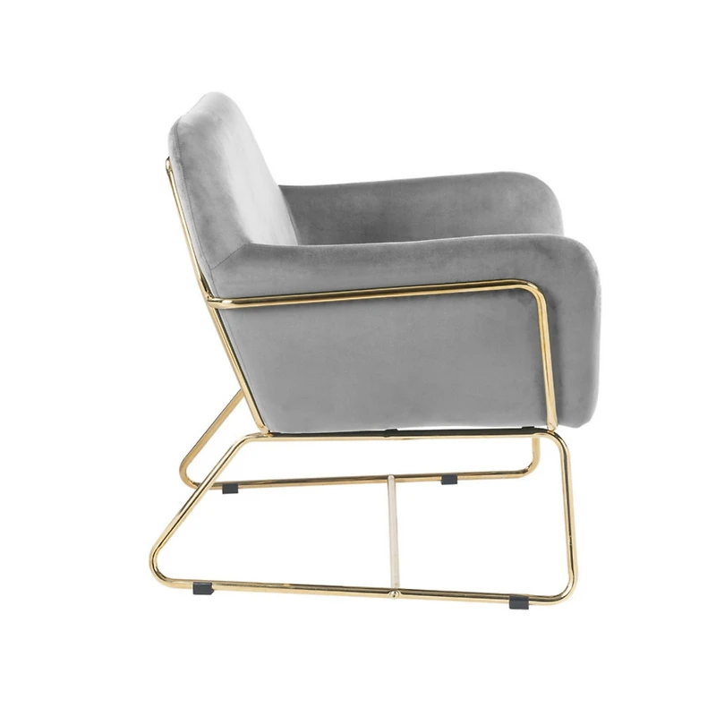 Simplie Fun Keira Velvet Accent Chair With Metal Base