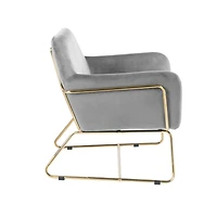 Simplie Fun Keira Velvet Accent Chair With Metal Base