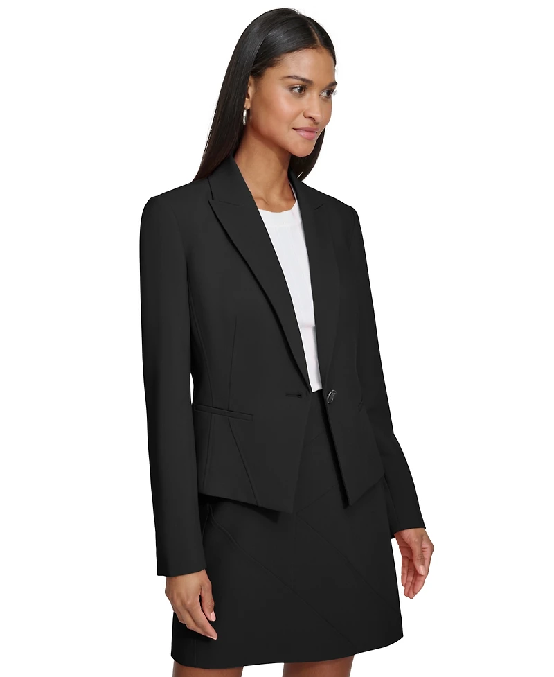 Karl Lagerfeld Paris Women's Peak-Lapel One-Button Blazer