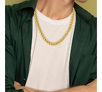 Metallo Stainless Steel 10mm Cuban Chain Necklace