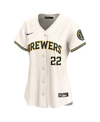 Women's Nike Christian Yelich Cream Milwaukee Brewers Home Limited Player Jersey
