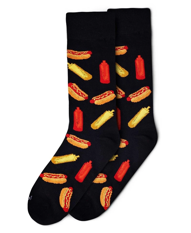 MeMoi Men's Tasty Hot Dogs Novelty Crew Socks