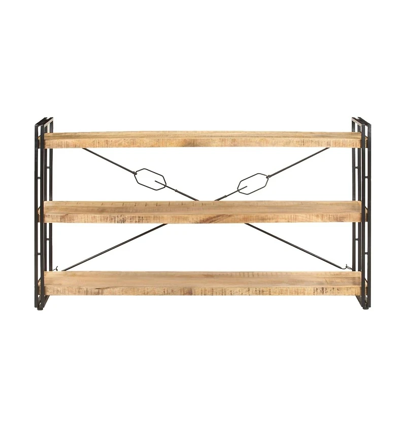 3-Tier Bookcase 55.1"x11.8"x31.5" Solid Mango Wood