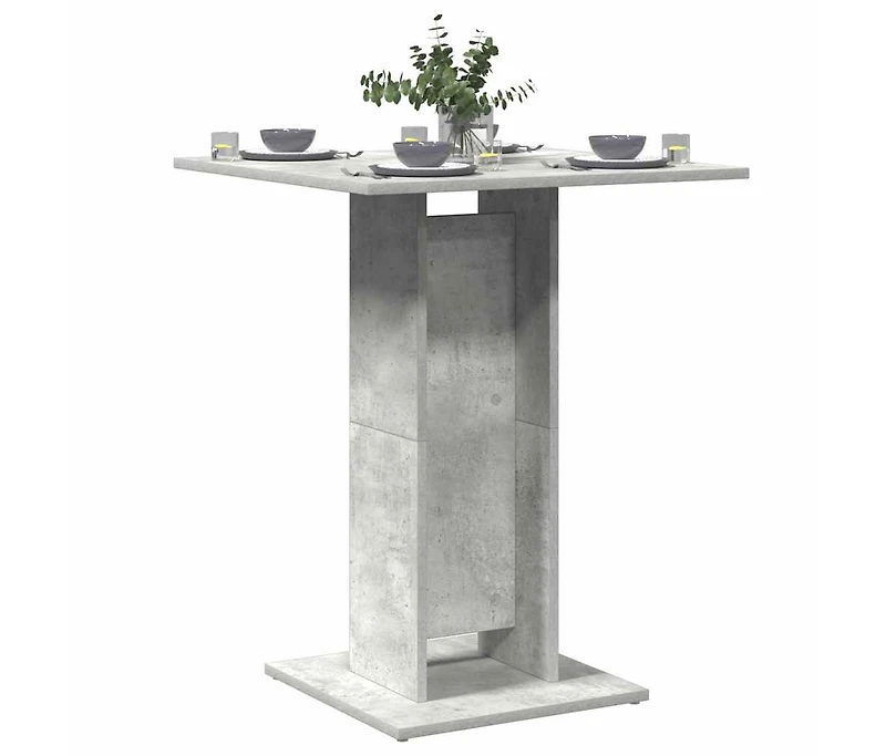 Bistro Table Concrete Gray 23.6"x23.6"x29.5" Engineered Wood