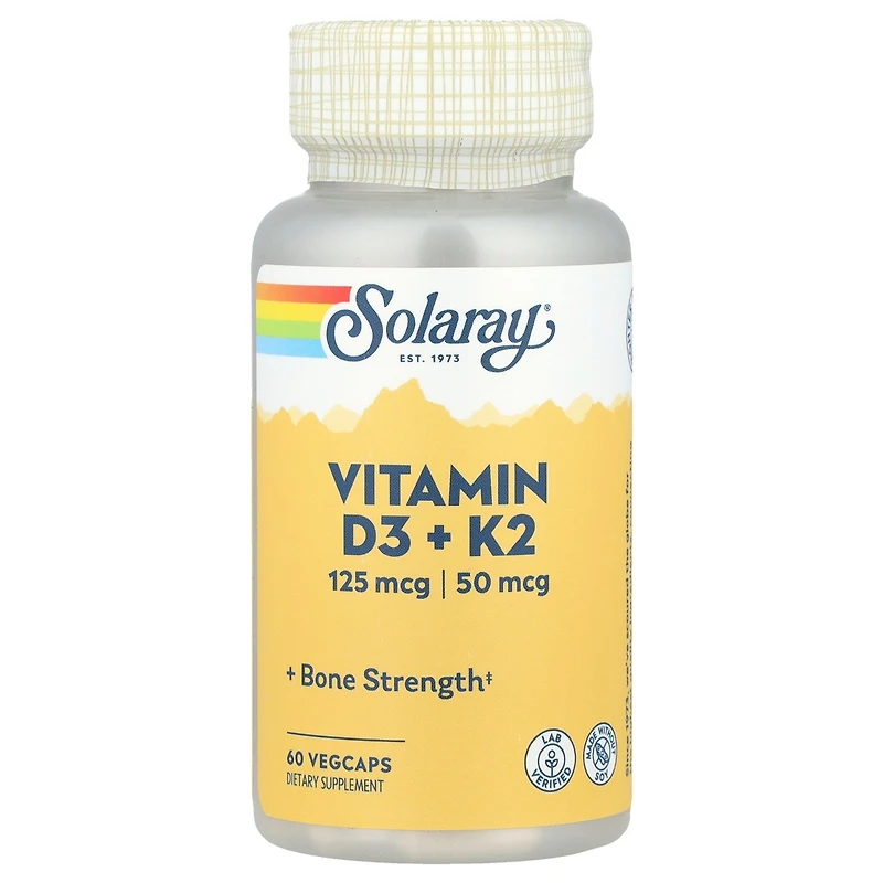 Solaray Vitamin D3 + K2 - 60 VegCaps