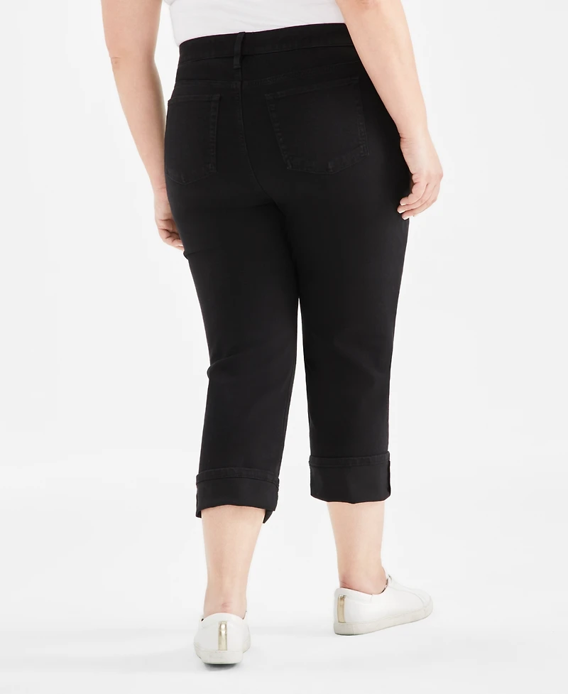 Style & Co Plus High-Rise Cuff Capri Jeans, Created for Macy's