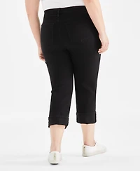 Style & Co Plus High-Rise Cuff Capri Jeans, Created for Macy's