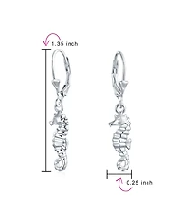 Bling Jewelry Ocean Animal Nautical Beach Vacation Seahorse Dangling Earrings Sterling Silver Lever back