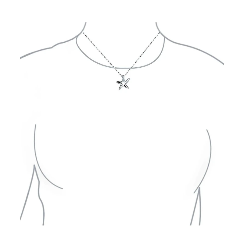 Bling Jewelry Ocean Lover Sea Tropical Beach Vacation Nautical Starfish Pendant Necklace For Women s Sterling Silver