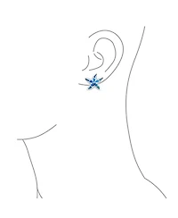 Bling Jewelry Large Nautical Hawaiian Tropical Beach Vacation Blue Inlay Synthetic Opal Starfish Stud Earrings Sterling Silver