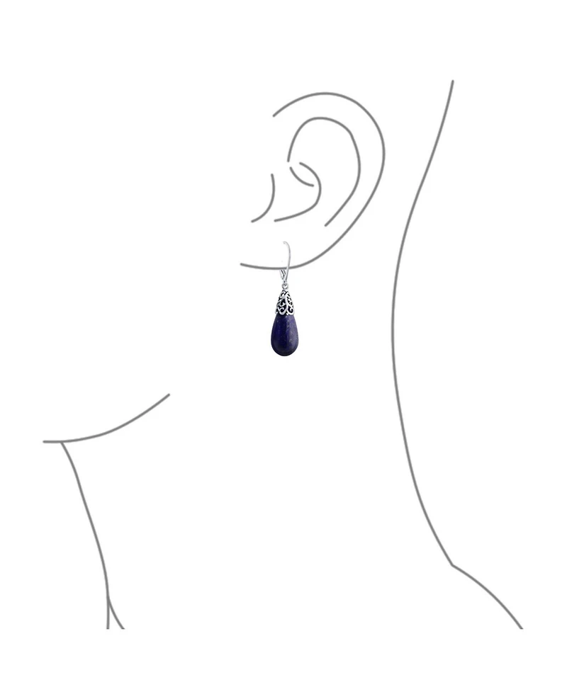 Bling Jewelry Boho Long Elongated Teardrop Filigree Lever Back Dangle Earrings Sterling Silver