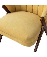 Ibhar Mid-century Barrel Accent Chair with Vertical Channel-tufted Back