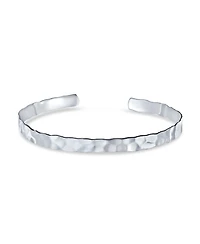 Bling Jewelry Medium Textured Honeycomb Stackable Hammered Bangle Cuff Matte Sterling Silver
