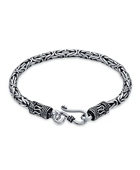 Bling Jewelry Bali Byzantine Chain Link Bracelet Eye And Hook 925 Sterling Silver For Women Hand Crafted 7 inch
