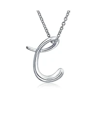 Bling Jewelry Alphabet Initial Pendant Necklace .925 Sterling Silver 18 Inch