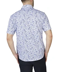 Tailorbyrd Men's Floral Paisley Knit Short Sleeve Shirt