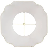 Imperial Shade Set of 2 Creme Medium Cut Corner Lamp Shades 10" Top x 16" Bottom x 14" High (Spider) Replacement with Harp and Finial