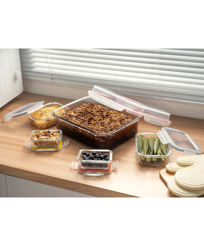 Genicook 10 Pc Nesting Mixing Storage Set, W Lock Down Lids and Carry Handle