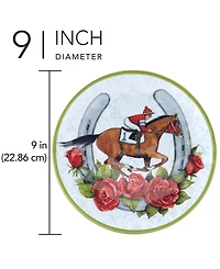 Certified International Derby Day At The Races Set of 6 Melamine Salad Plates, Service For 6