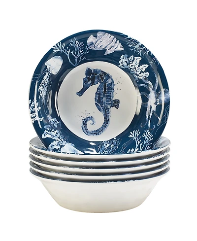 Certified International Sea Life Set of 6 All Purpose Bowl 7.5" x 2", Service For 6
