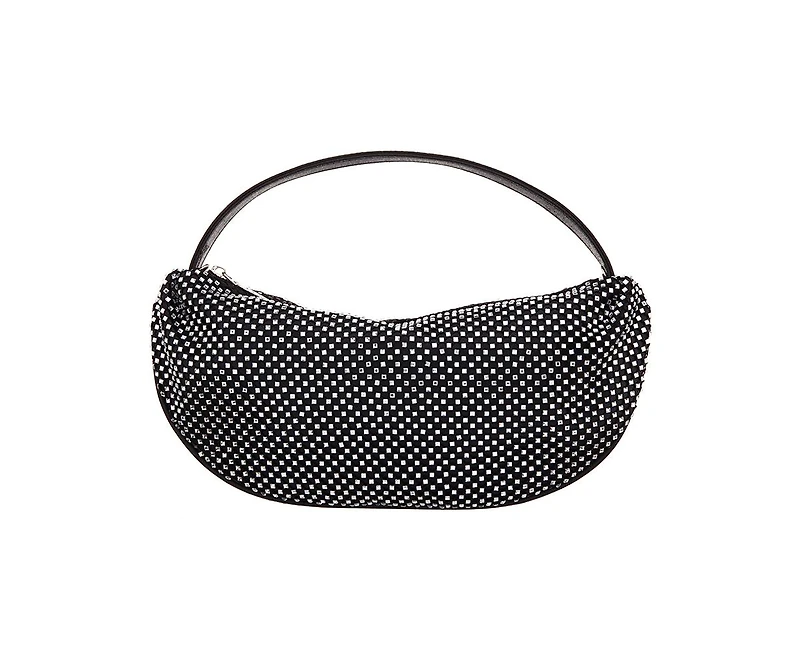 Nina Half Moon Crystal Netting Bag