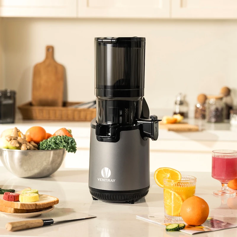 Slow Masticating Cold Press Juicer, Extra-Wide 5.1" Feed Chute, 250W High-Yield Juicer with 1 Free Extra Auger