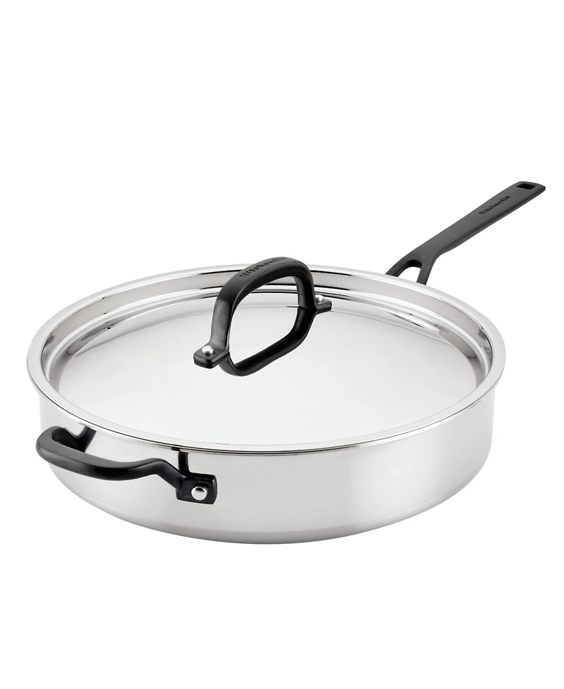 KitchenAid 5-Ply Clad Stainless Steel 5 Quart Induction Saute Pan with Lid