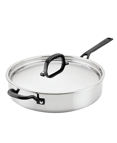KitchenAid 5-Ply Clad Stainless Steel 5 Quart Induction Saute Pan with Lid