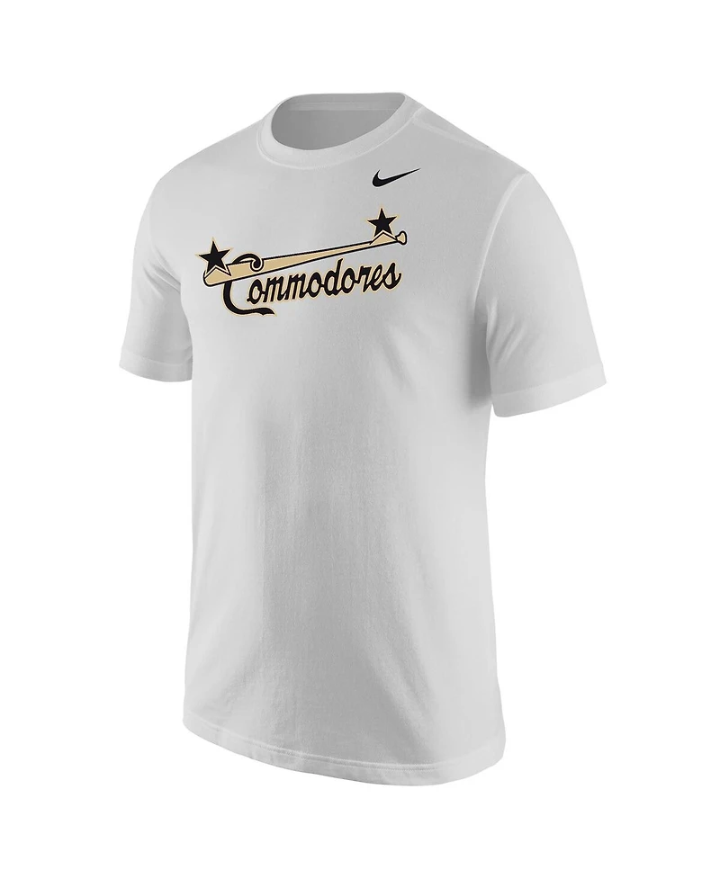 Men's Nike White Distressed Vanderbilt Commodores Baseball Vault T-Shirt