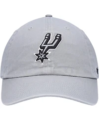 Men's '47 Brand Gray San Antonio Spurs Team Clean Up Adjustable Hat