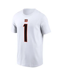 Men's Nike Ja'Marr Chase White Cincinnati Bengals Player Name and Number T-shirt