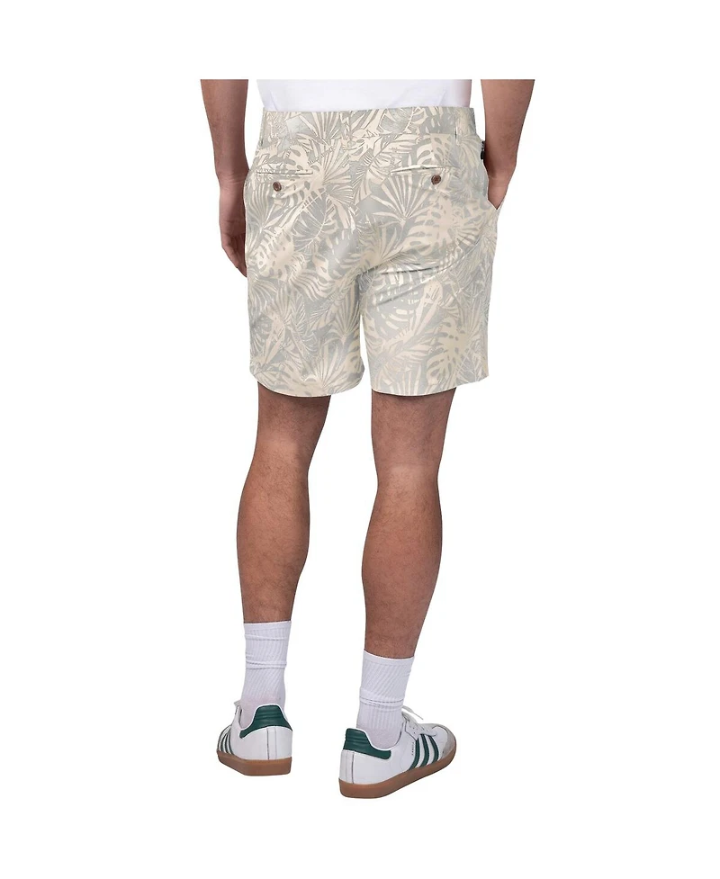 Men's Margaritaville Gray Miami Dolphins Sandwashed Monstera Print Amphib Shorts