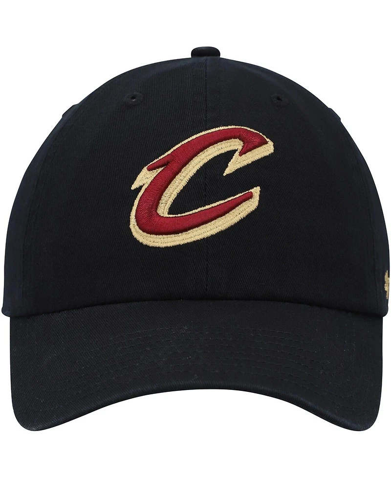 Men's '47 Black Cleveland Cavaliers Alternate Logo Clean Up Adjustable Hat