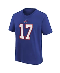 Big Boys Nike Josh Allen Royal Buffalo Bills Player Name and Number T-shirt