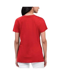 Women's G-iii 4Her by Carl Banks Red Distressed St. Louis Cardinals Key Move V-Neck T-shirt