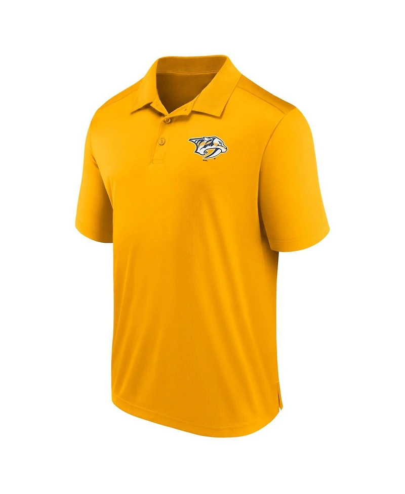 Men's Fanatics Gold Nashville Predators Left Side Block Polo Shirt