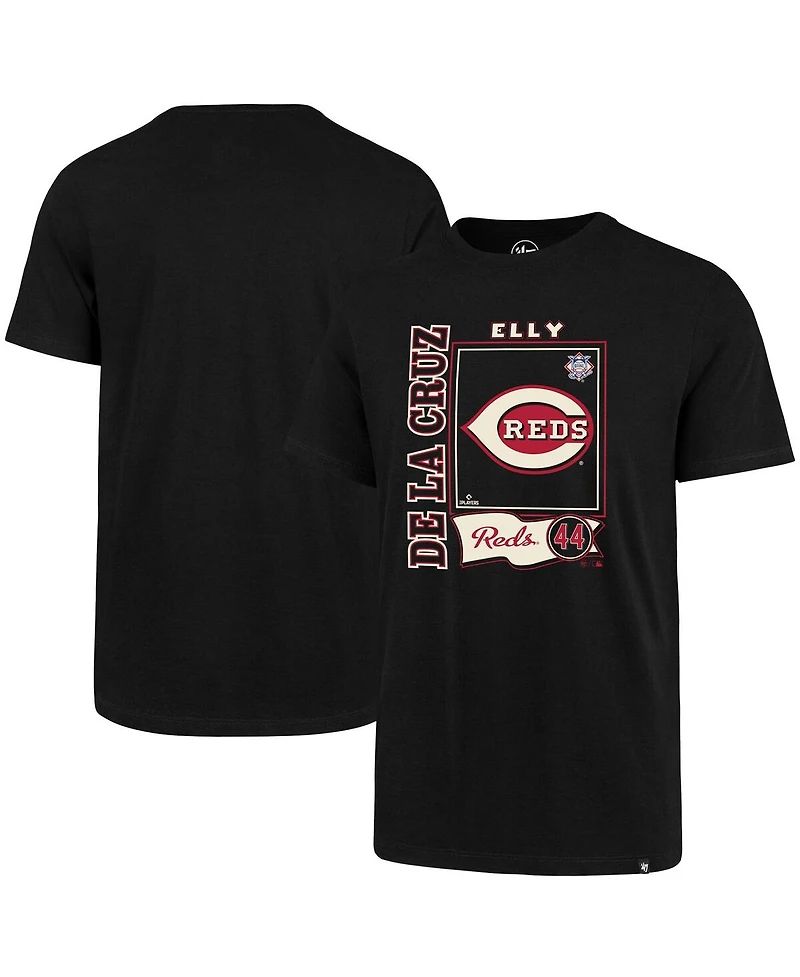 Men's '47 Brand Elly De La Cruz Black Cincinnati Reds Graphic T-Shirt