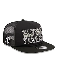 Men's New Era Black New York Yankees Street Team A-Frame Trucker 9FIFTY Snapback Hat