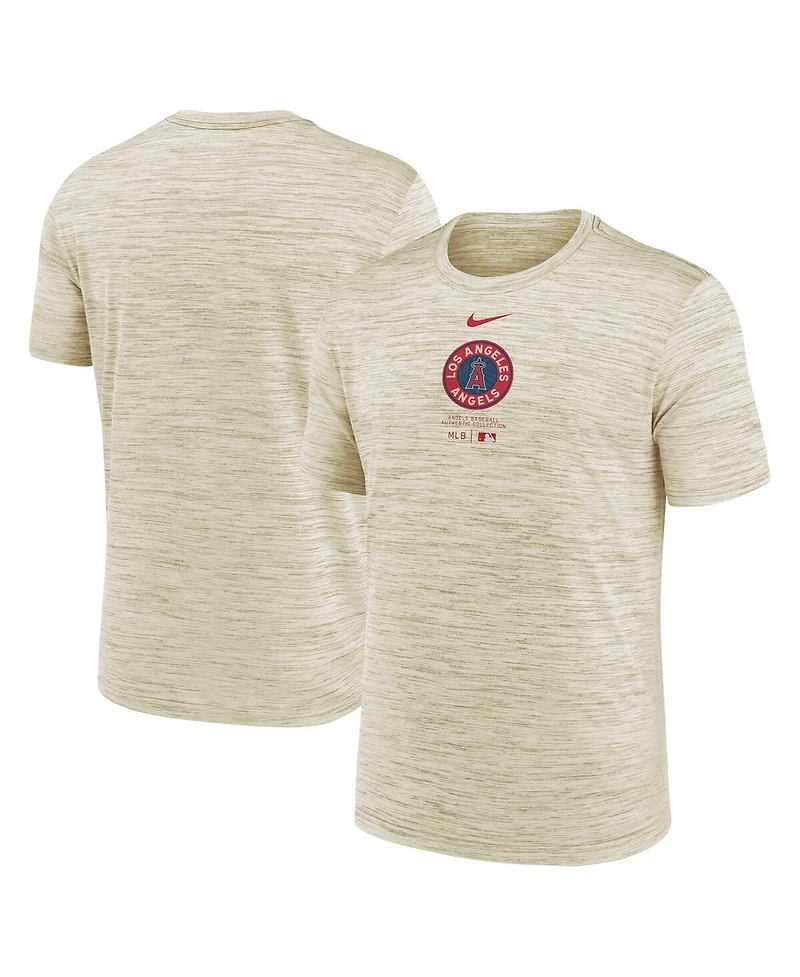Men's Nike Cream Los Angeles Angels City Connect Practice Velocity Performance T-shirt