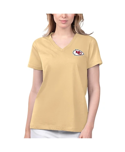 Women's Margaritaville Gold Kansas City Chiefs Game Time V-Neck T-shirt