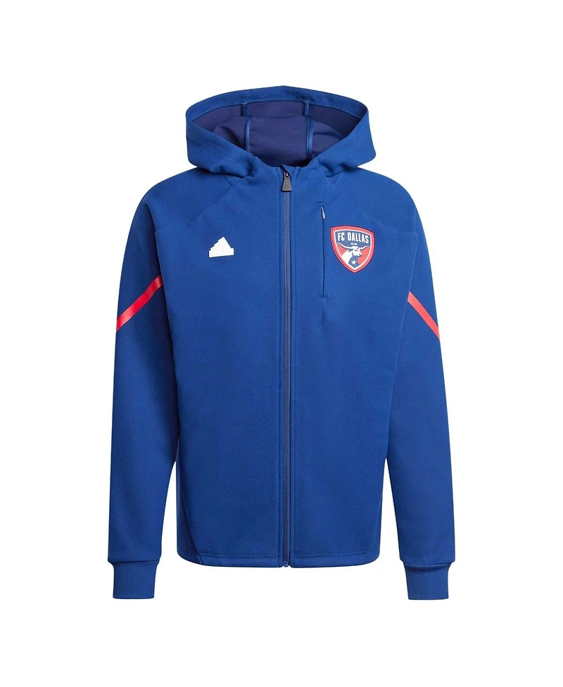 Men's adidas Navy Fc Dallas 2024 Anthem Travel Full-Zip Jacket