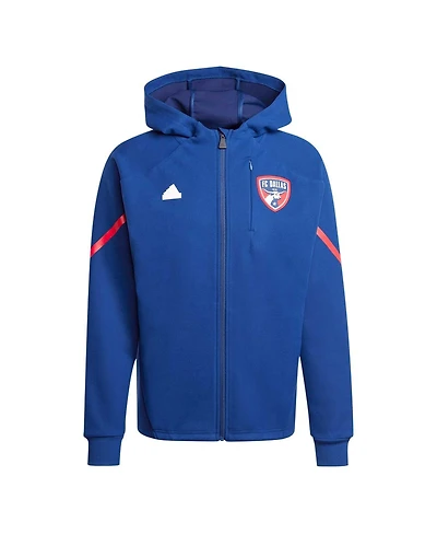 Men's adidas Navy Fc Dallas 2024 Anthem Travel Full-Zip Jacket