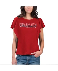 Women's G-iii 4Her by Carl Banks Red Washington Nationals Crowd Wave T-shirt
